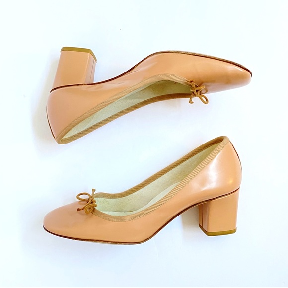 Repetto light brown tan nastasia ballerina ballet chunky thick high heels pumps - Picture 6 of 13